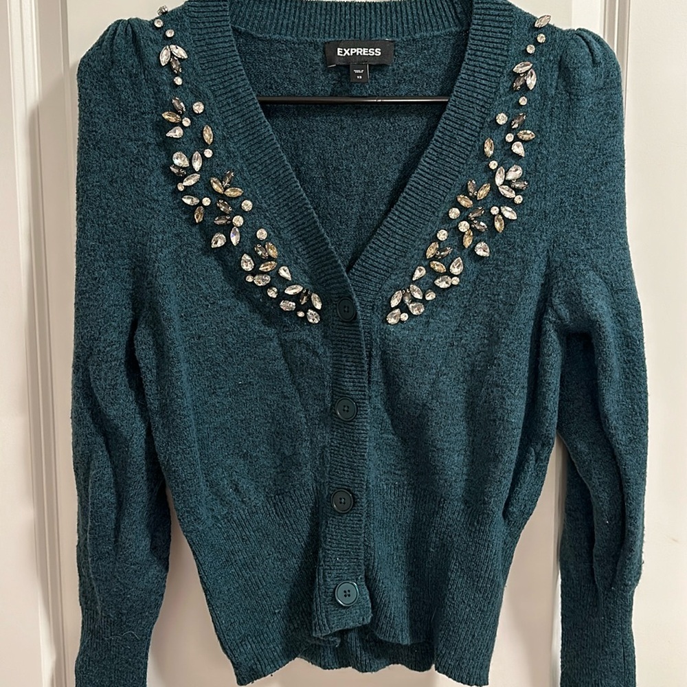 Express Rhinestone Embellished Sweater